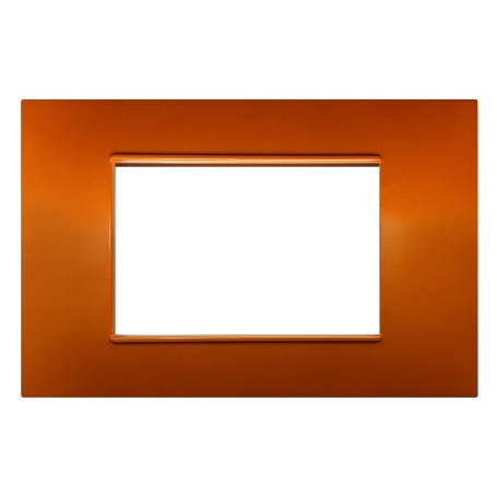 Placca 3 moduli arancio compatibile Vimar Plana Placca 3 moduli arancio compatibile Vimar Plana
