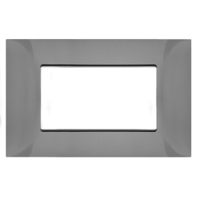 Placca 3 moduli grigio scuro compatibile Vimar Plana