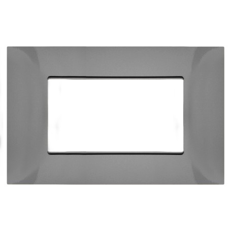 Placca 3 moduli grigio scuro compatibile Vimar Plana Placca 3 moduli grigio scuro compatibile Vimar Plana