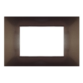 Placca 3 moduli marrone scuro compatibile Vimar Plana
