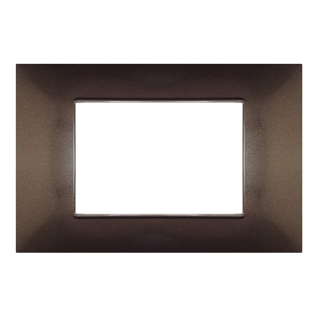 Placca 3 moduli marrone scuro compatibile Vimar Plana Placca 3 moduli marrone scuro compatibile Vimar Plana