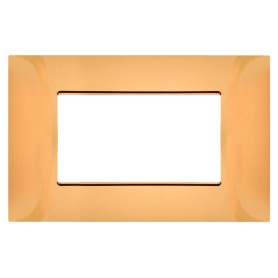 Placca 3 moduli oro opaco compatibile Vimar Plana tipo 14653.25