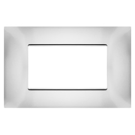 Placca 3 moduli nichel opaco compatibile Vimar Plana tipo 14653.25