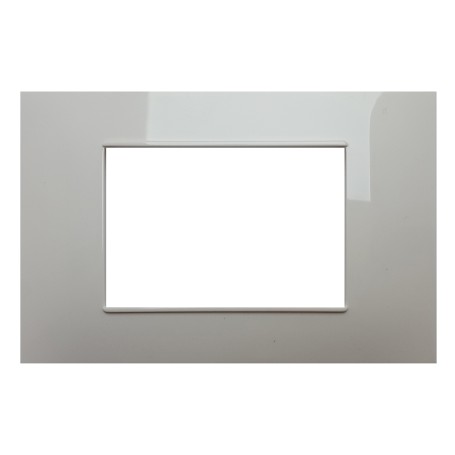 Placca 3 moduli argento opaco compatibile Vimar Plana tipo 14653.20
