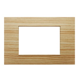 Placca 3 moduli legno CHIARO COMPATIBILE Vimar Plana