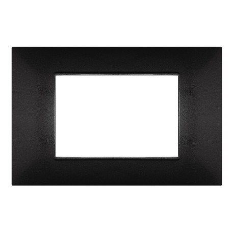 Placca 3 moduli nero opaco compatibile Vimar Plana Placca 3 moduli nero opaco compatibile Vimar Plana