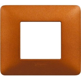 Placca 2 moduli rosso terra scatola rotonda Bticino Matix AM4802TRT