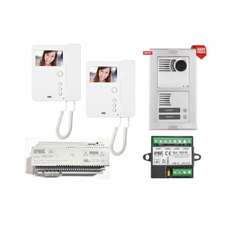 Kit Videocitofono Urmet Bifamiliare a colori 1783/322 1783/704 con 2 monitor miro Kit Videocitofono Urmet Bifamiliare a colori 1783/322 1783/704 con 2 monitor miro