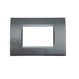 Placca 3 posti Living light grigio compatibile