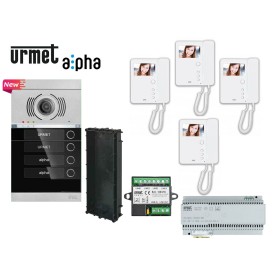 KIT VIDEOCITOFONO URMET ALPHA 4 FAMIGLIE KIT VIDEOCITOFONO 4 MONITOR 4 PULSANTI