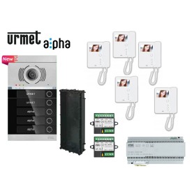 KIT VIDEOCITOFONO URMET ALPHA 4 FAMIGLIE KIT VIDEOCITOFONO 4 MONITOR 4 PULSANTI