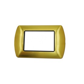 Placca 7 posti Living light nera lucida compatibile