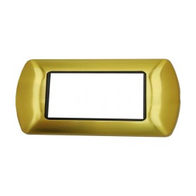 Placca oro satinato 3 posti bticino living compatibile