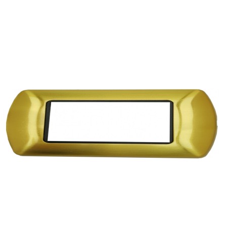 Placca oro satinato 4 posti bticino living compatibile