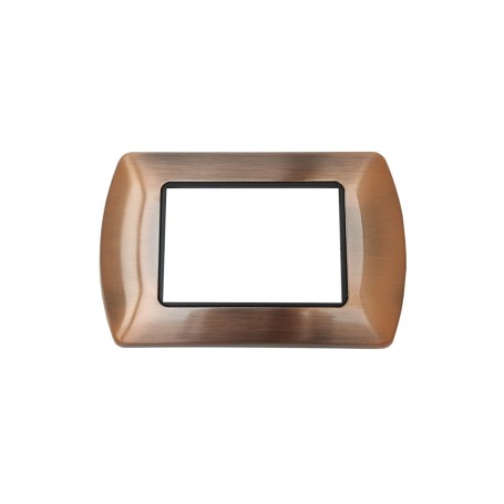Placca 7 posti Living light nera lucida compatibile