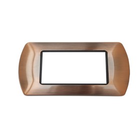 Placca 7 posti Living light nera lucida compatibile