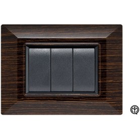 Placca 3m legno scuro Vimar Eikon Compatibile
