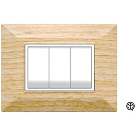 Placca 3m legno wengè Vimar Eikon Compatibile