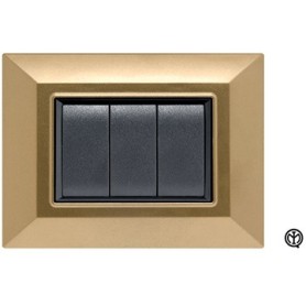Placca 3m oro satinato Vimar Eikon Compatibile metallo
