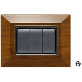 Placca 3m legno scuro Vimar Eikon Compatibile