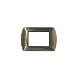 Placca rame ramata satinato 3 posti bticino living compatibile metallo