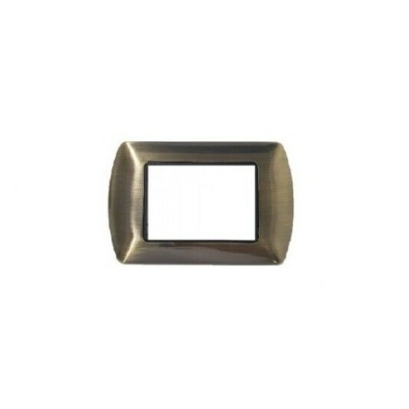 Placca rame ramata satinato 3 posti bticino living compatibile metallo Placca rame ramata satinato 3 posti bticino living compatibile metallo