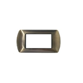 Placca rame ramata satinato 4 posti bticino living compatibile metallo