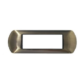 Placca rame ramata satinato 7 posti bticino living compatibile metallo