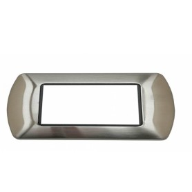 Placca acciaio spazzolato 7 posti compatibile  living Bticino metallo tipo l4807acs