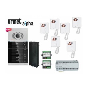 KIT VIDEOCITOFONO URMET ALPHA 5 FAMIGLIE KIT VIDEOCITOFONO 6 MONITOR 6 PULSANTI