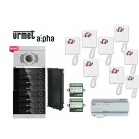 KIT VIDEOCITOFONO URMET ALPHA 5 FAMIGLIE KIT VIDEOCITOFONO 6 MONITOR 6 PULSANTI