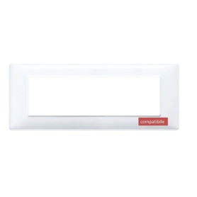 Placca 3 moduli BIANCA compatibile Vimar Plana tipo 14653.01