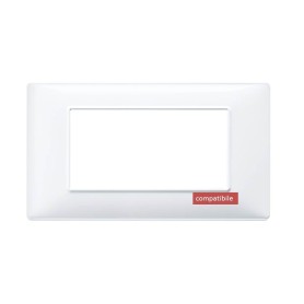 Placca 3 moduli BIANCA compatibile Vimar Plana tipo 14653.01