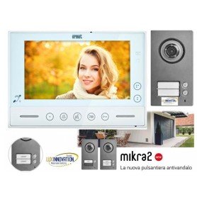 KIT VIDEOCITOFONO URMET 7 POLLICI 2 VOICE MONOFAMILIARE CON MONITOR 1719/1
