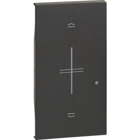 Cover illuminabile per comando tapparella connesso  2 moduli, Nero bticino now KG32M2