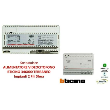 ALIMENTATORE VIDEOCITOFONO BTICINO 346000 TERRANEO Impianti 2 Fili Sfera 346000