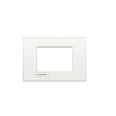 Placca 3 moduli bianca per Bticino Living air compatibile  tipo lnc4803bn Placca 3 moduli bianca per Bticino Living air compatibile  tipo lnc4803bn