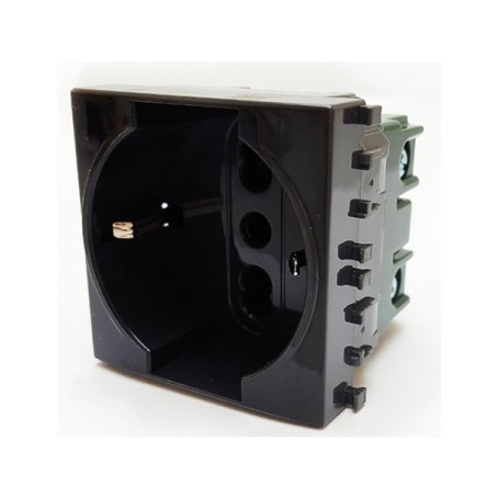 Presa universale schuko bipasso compatibile con vimar arkè grigio tipo 19210