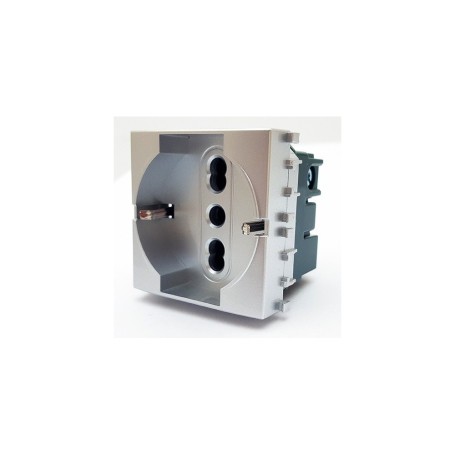 Presa schuko universale compatibile con vimar Plana Silver tipo 14210.sl