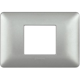 Placca bticino matix silver a 2 moduli per 3 posti AM4819MSL