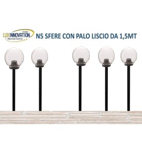 kit n5 Lampione Sfera da giardino trasparente da 25 con...