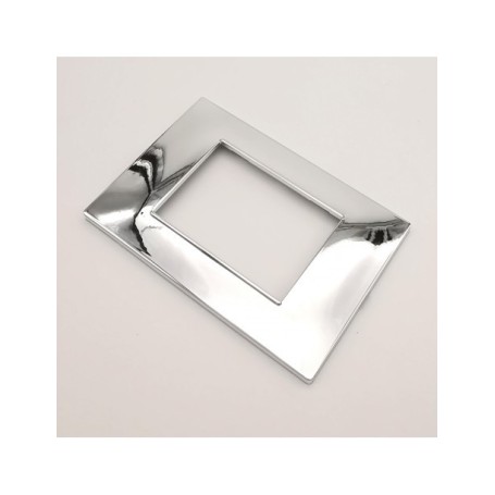 Placca 3 moduli cromo lucido compatibile Vimar Plana cromata argento