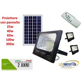 FARO CON PANNELLO SOLARE 100W KIT COMPLETO batterie