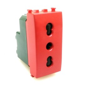 Presa Bipasso rossa compatibile con vimar plana tipo 14203.r