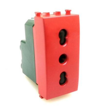 Presa Bipasso rossa compatibile con vimar plana tipo 14203.r