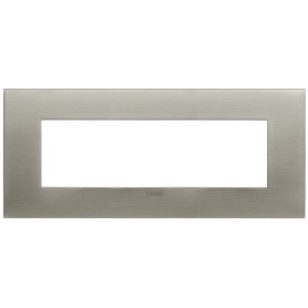 Placca fit 7 moduli metallo acciaio spazzolato Vimar...