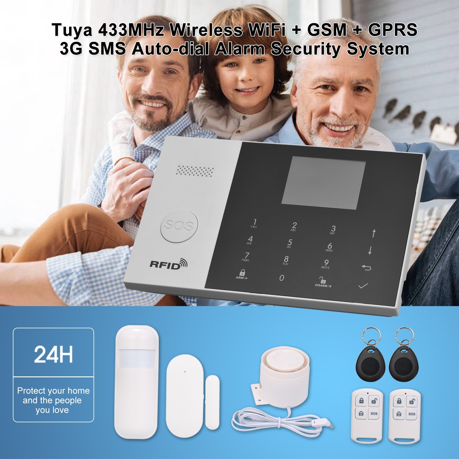 Kit Alarma Tuya Smart Wifi/GSM Con Sirena 30W - ITSTecnologia